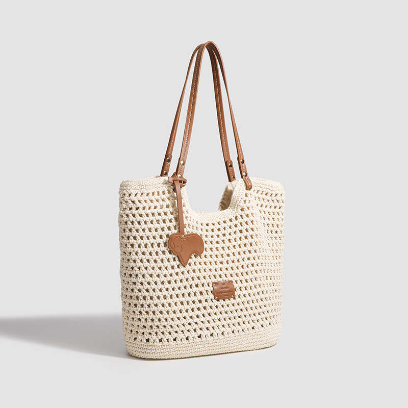 Ins Style Resort Beach Bag Shanxia Nanfeng Women S Handheld Straw Woven Large Capacity Seaside Vacation Hollow Summer Shoulder Bag KQ