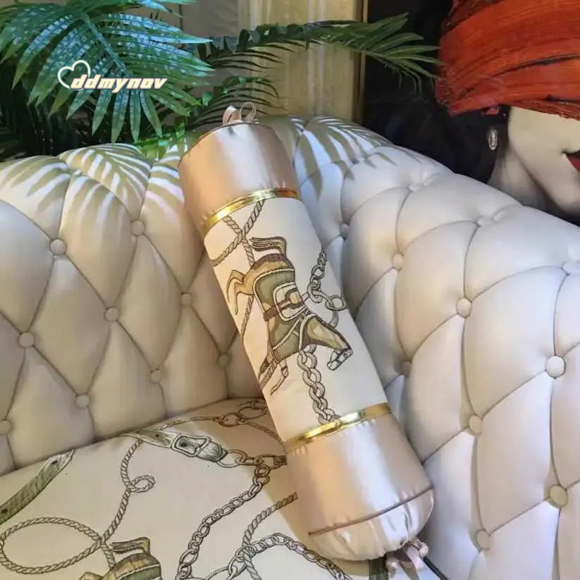Long Satin Bolster Pillow: European Style Cylindrical Neck Cushion - Washable Home Decor Throw ddmynov
