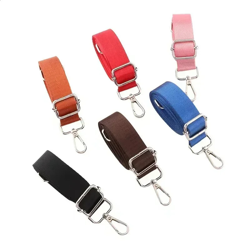 Shoulder Bag Strap Fashion Wide Replacement Strap for Bags Nylon Woman Messenger Bag Accessories Silver Metal Buckle Bag Straps 250422