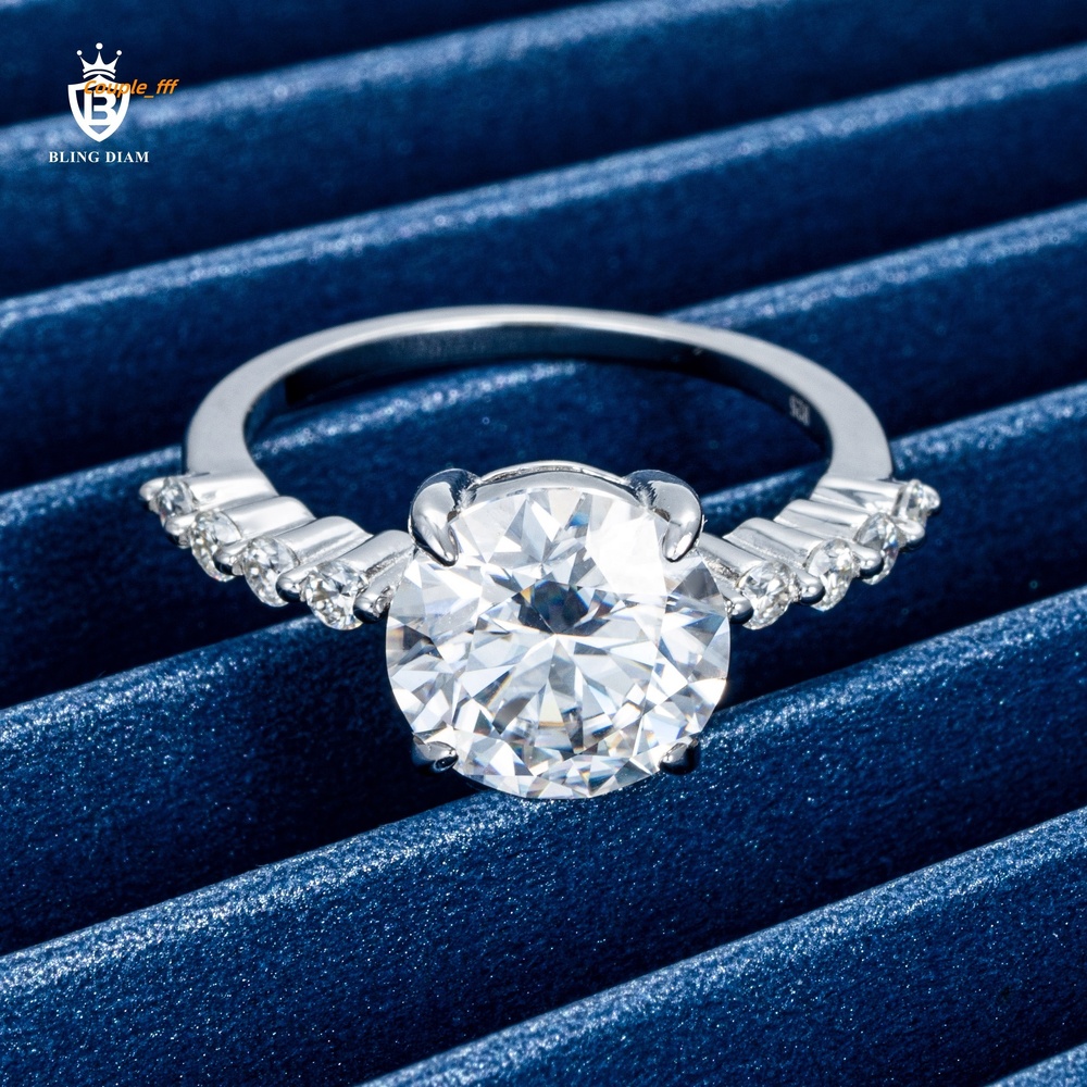 Blingdiam Wedding Engagement Diamond Ring Set Jewelry Women Jewelry 925 Sterling Silver Vvs Round Moissanite Ring for Women