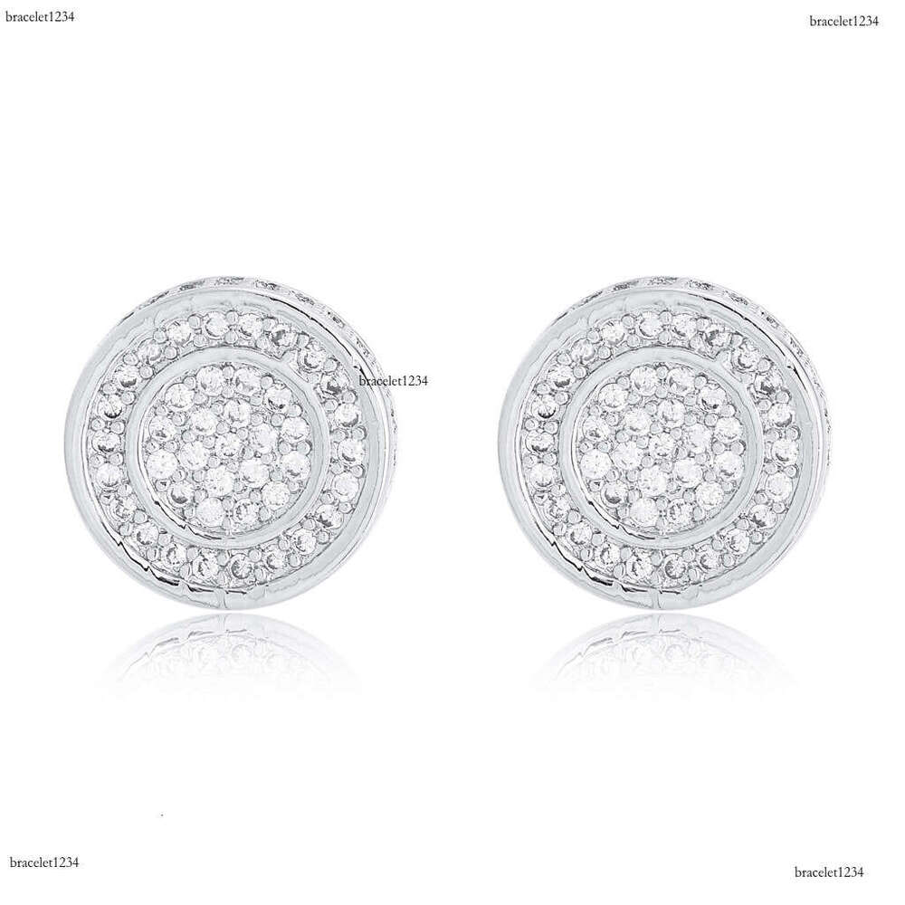 Luxury needle round earrings for men and women filled with ice out of VVS Moissanite Free delivery
