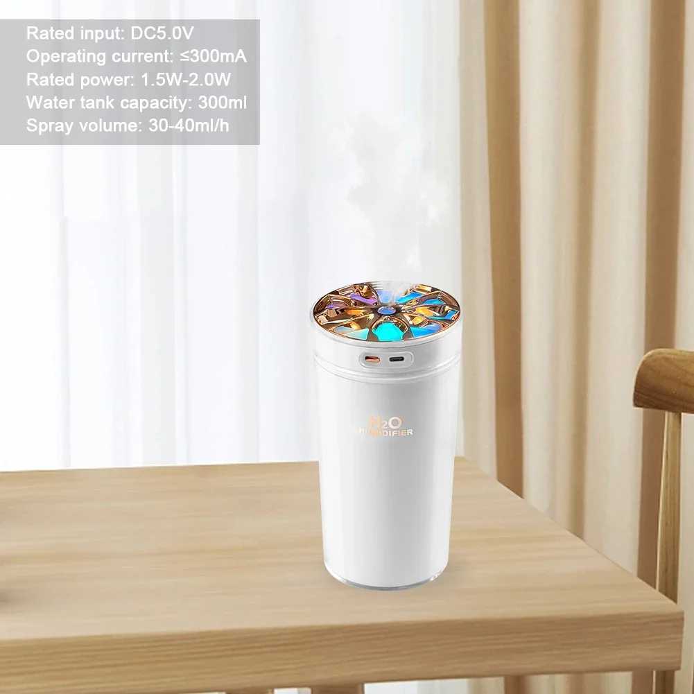 Latest USB car air humidifier with colorful night light 300ml wireless humidifier car air freshener car Ara diffuser Y250422