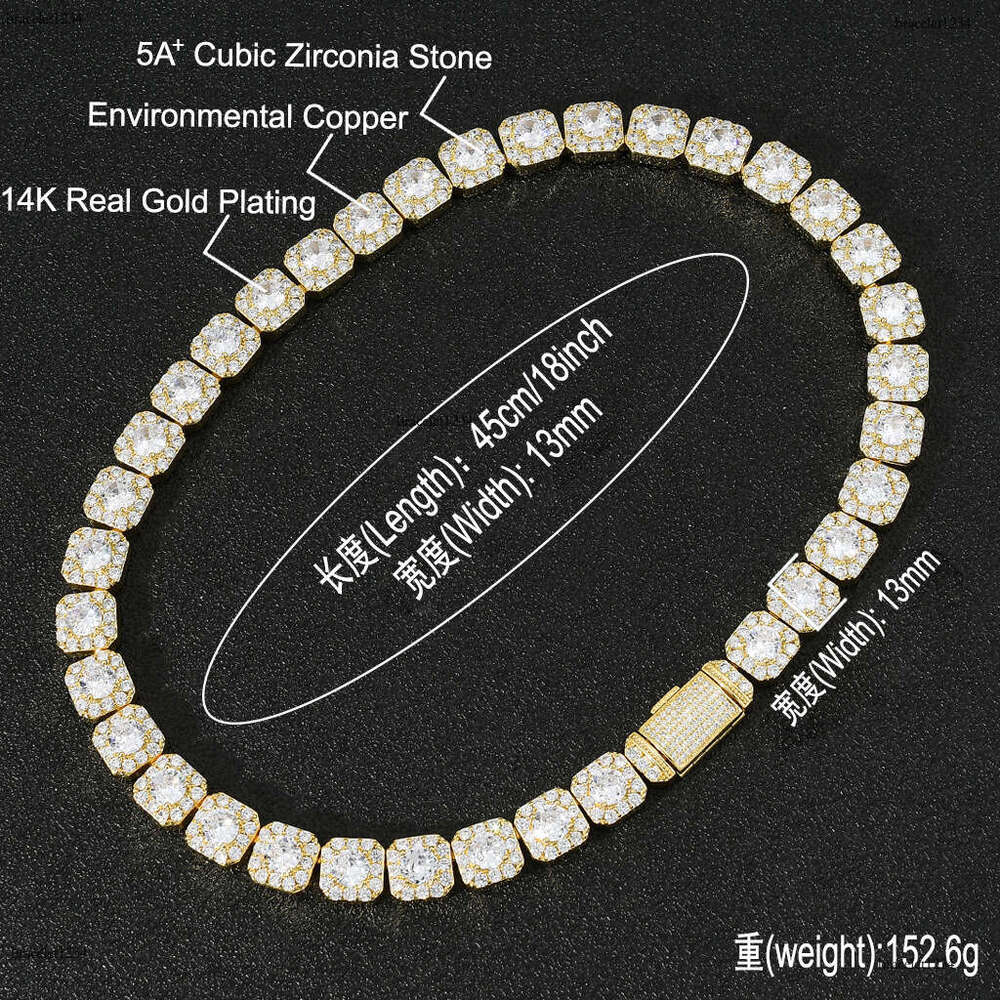 Luxury designer Ice out VVS Moissanite necklaces, men's and women's hip hop tennis chains Free delivery