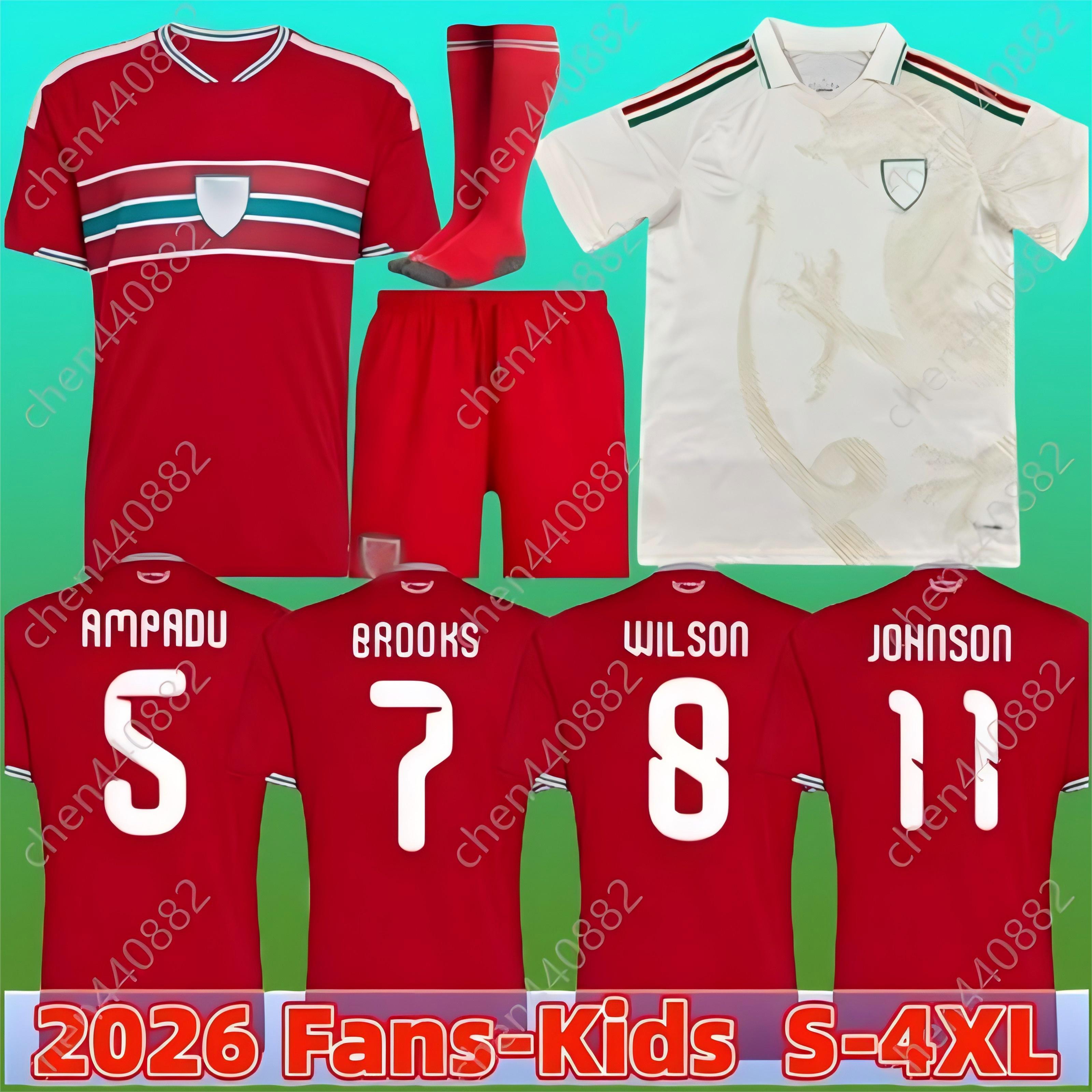 2026 World Cup Wales national team James Bale jersey, boys' size, home and away fan/player version, Johnson Williams brand, sizes S-4XL.