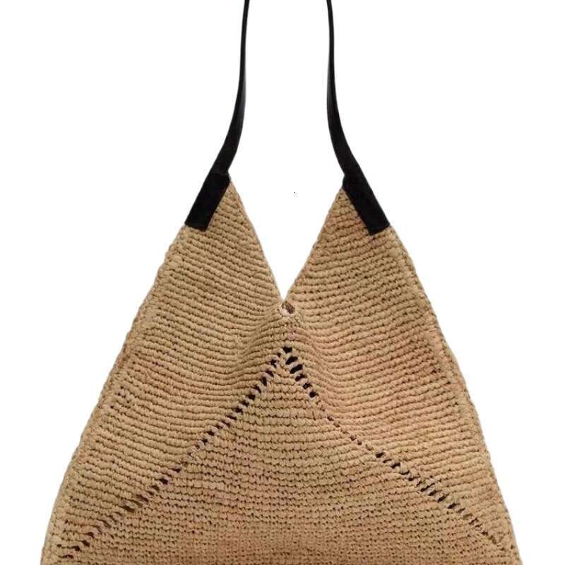 Ins Style Resort Beach Bag Internet Celebrity Same Style Car Stitching Folding Single Shoulder Handbag Woven Bag Beach Vacation Women S Bag Trend KQ