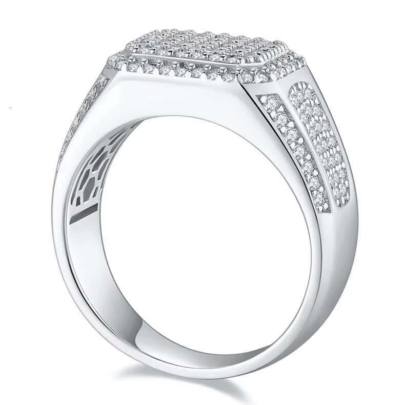 Somen Luxury Fine Jewelry 1.2ct D Grade VVS Platinum Plated S925 Sterling Silver Moissanite Rings for Mens Wedding