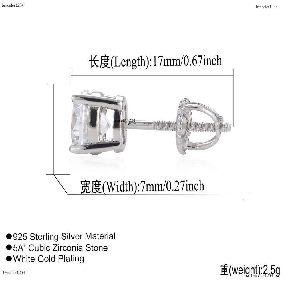 Luxury Hip Hop GRA Certificate Ice out VVS Moissanite 3mm 5mm 7mm earrings for men and women Free delivery