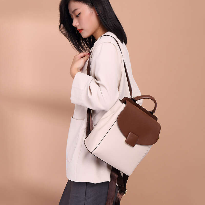 Hong Kong Contrasting Color For Women Commuting New Travel Student Backpack Light Luxury Women S Bag Autumn And Winter