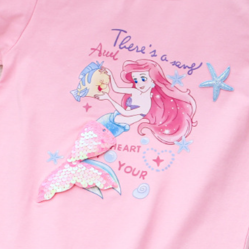 DISNEY Kids designer clothes Frozen Elsa princess cartoon printed T-shirt for baby girl summer children's clothes short-sleeved.