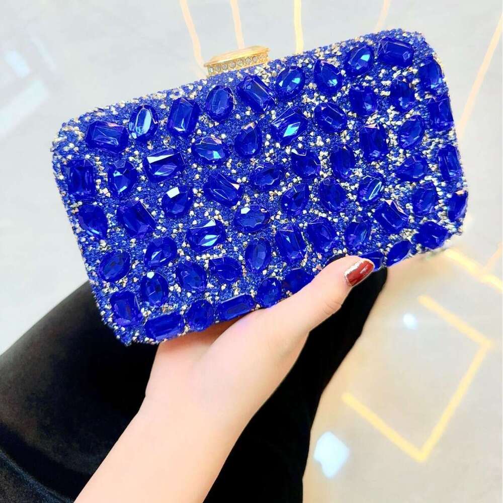 New Full Shiny With Diamond Inlaid Handheld Evening Wedding Party Small Square Women's Bag