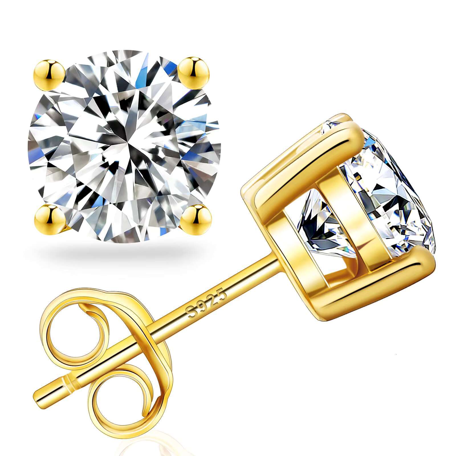 Exclusive Store Perks 0.5ct * 2 Four Claw Stud Moissanite S925 Silver Earrings A Price You Have Never Seen Before