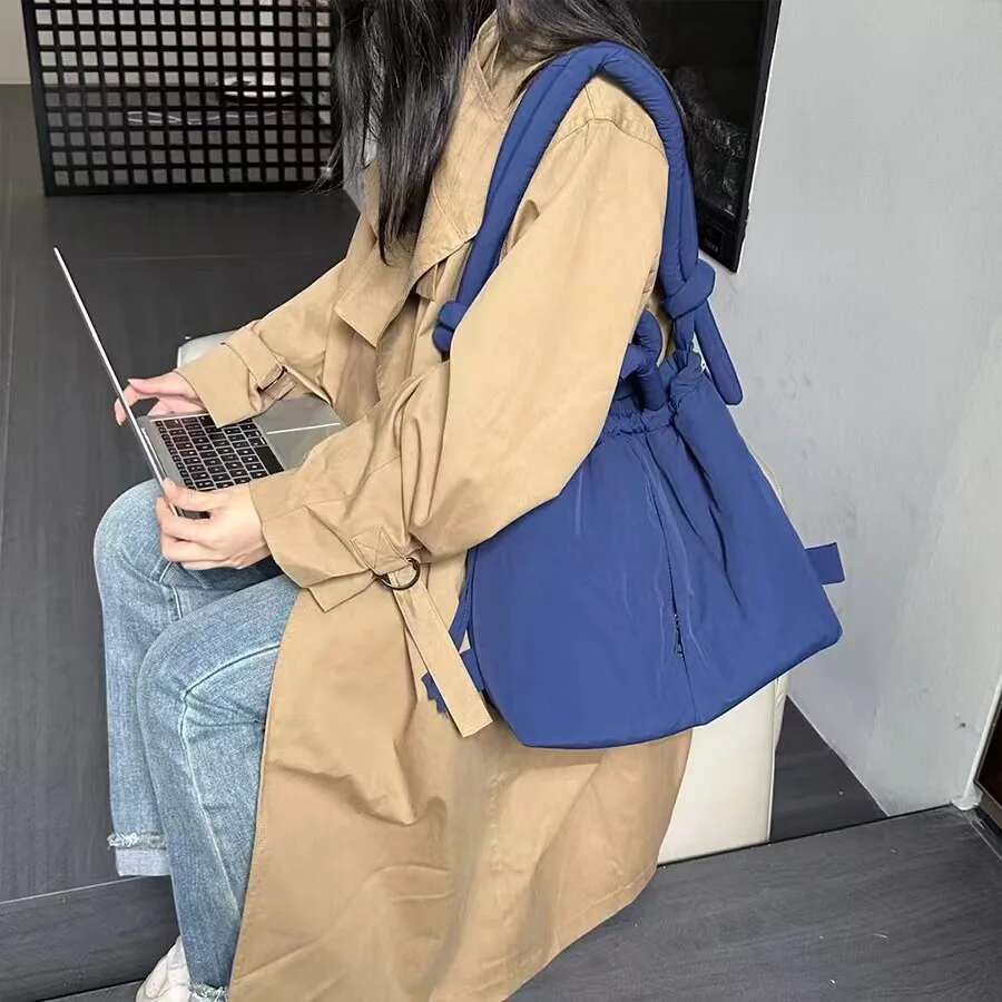 Nylon Women's Down Padded Cotton, Fashionable Student Backpack, Portable Makeup Bag, Casual Shoulder Bag Designer's bag