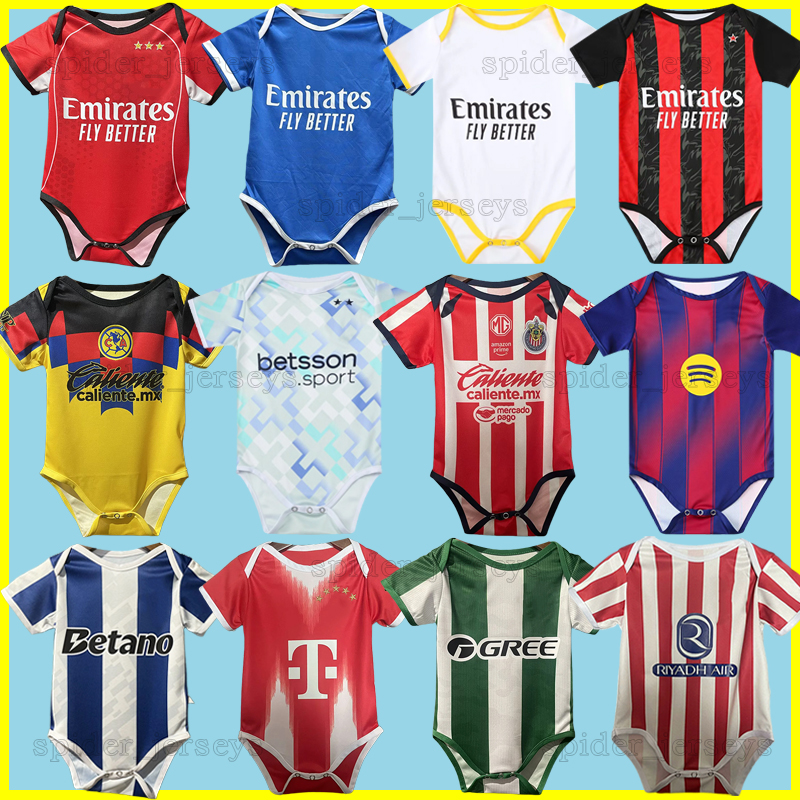 25 26 baby barce Soccer Jerseys 2025 2026 pink AC Inter AtleTico RealMadrid Dortmunds Bayerns Betis Chivas Portos Sporting Flamengo America Baby Football Shirts