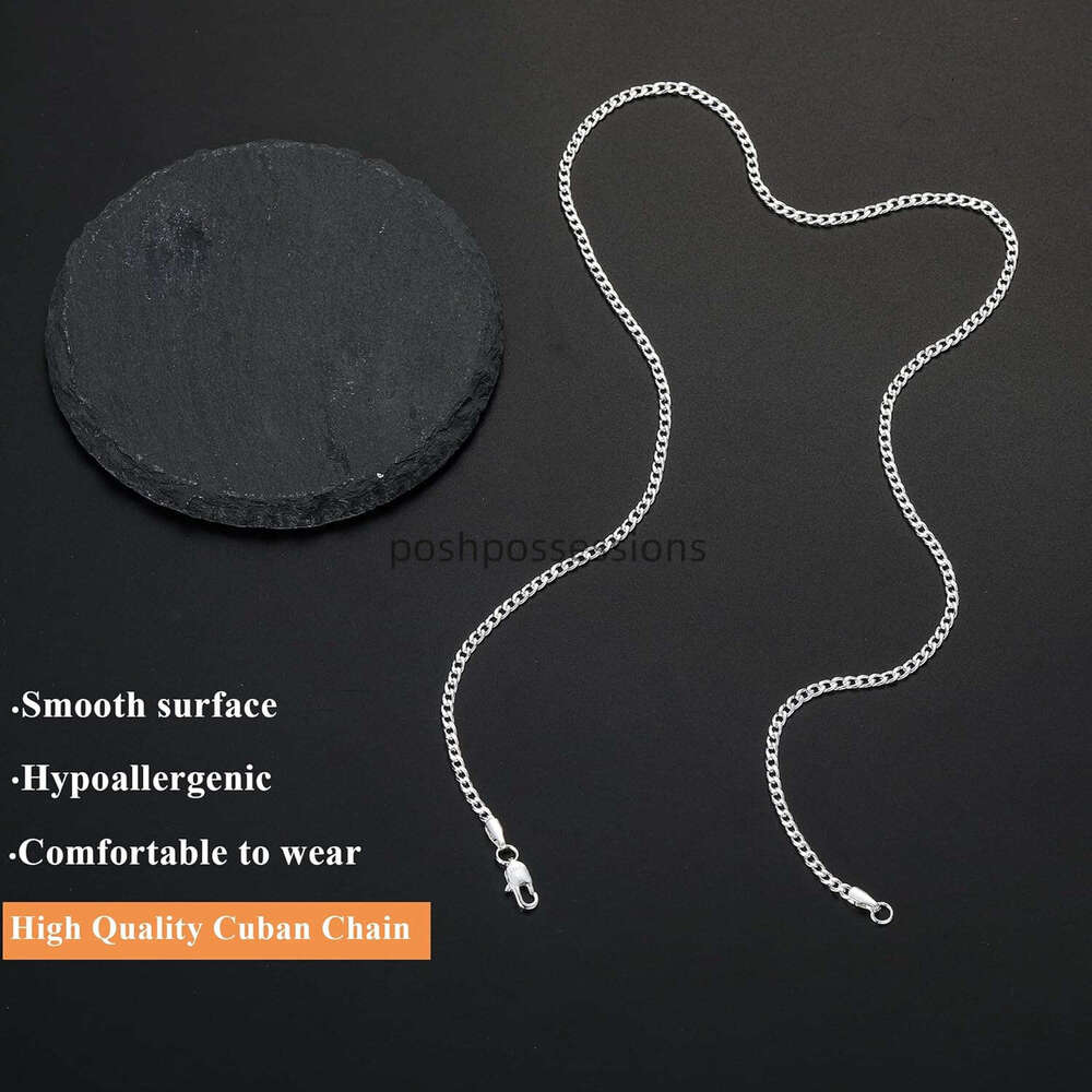3/5Mm 14K Genuine Gold/Sier Plated Chain Men Boys, Stainless Steel Cuban Chain, Sturdy And Non Fading Necklace, Jewelry Gift For Him, 16/18/20/22/24 I