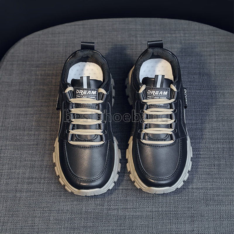 2025 Free Shipping Designer Shoes Sneakers Running Shoes Womens Fashion White Black Leather Womens Trainers Comfortable Platform Runner daddy shoes Ou