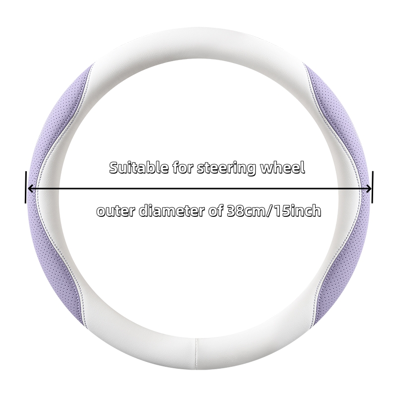 premium leather steering wheel cover for cars breathable antislip grip sporty racing dualcolor design universal fit 15 inch 38cm truck suv sedan