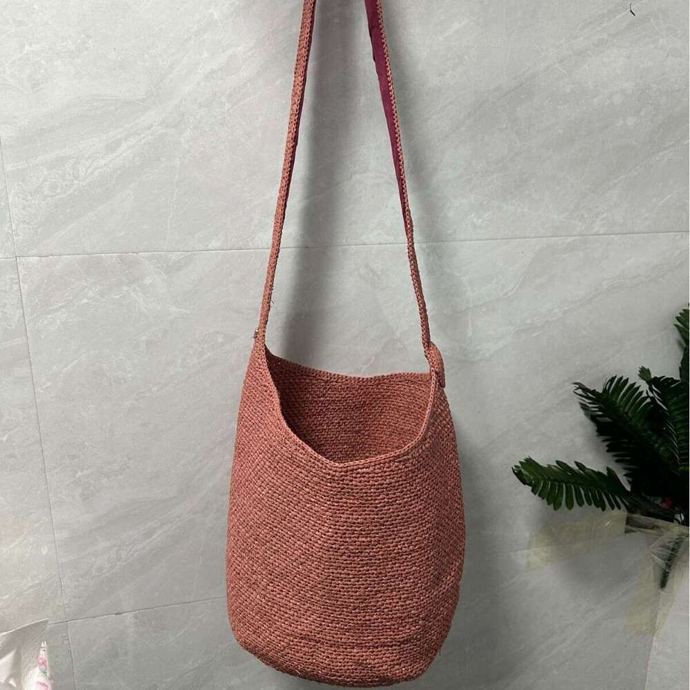 Ins Style Resort Beach Bag Lafite Grass Bucket Women S Summer Fashion Large Capacity Shoulder Tote Vacation Beach Woven Bag KQ