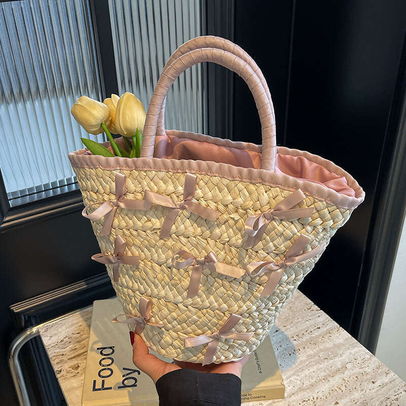 Ins Style Resort Beach Bag Woven Straw For Women With Large Capacity New Summer Versatile Portable Beach Resort And Bucket Bag KQ