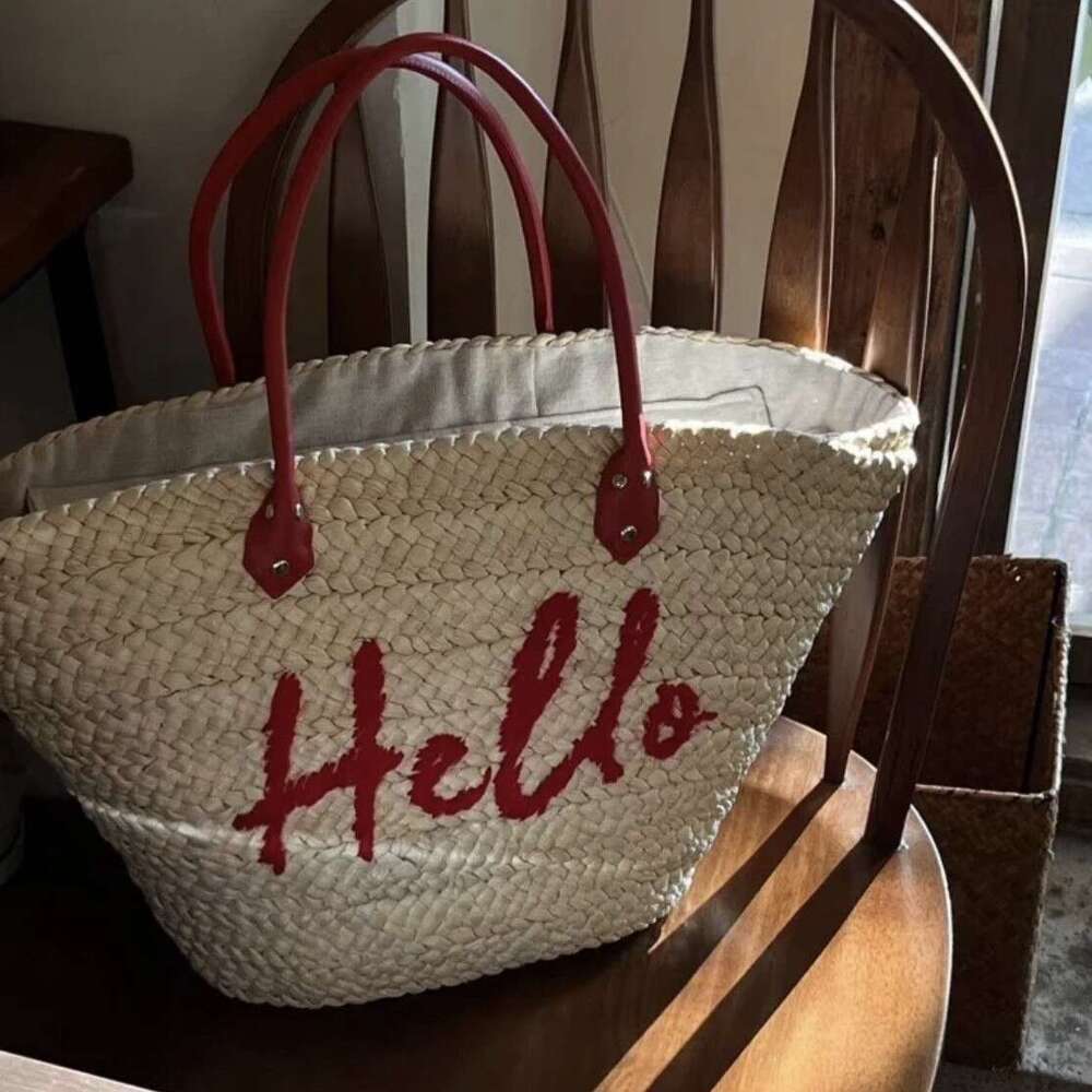 Ins Style Resort Beach Bag Korean Dongdaemun Instagram Blogger S Same One Shoulder Grass Woven Bag Large Capacity Handheld Vacation Style Beach Bag KQ
