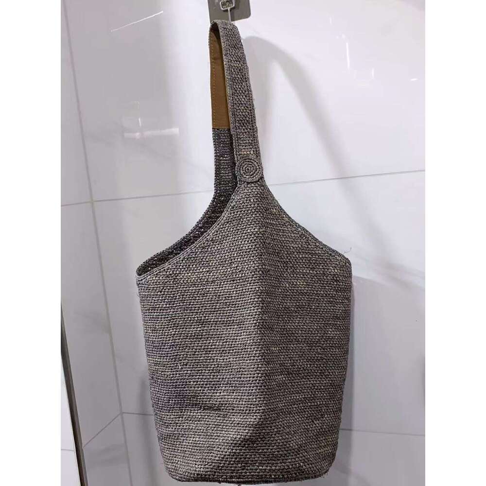Ins Style Resort Beach Bag Summer Woven Bucket For Women Large Capacity Shoulder Bag Casual Fashionable Versatile Beach Vacation Tote Bag KQ4