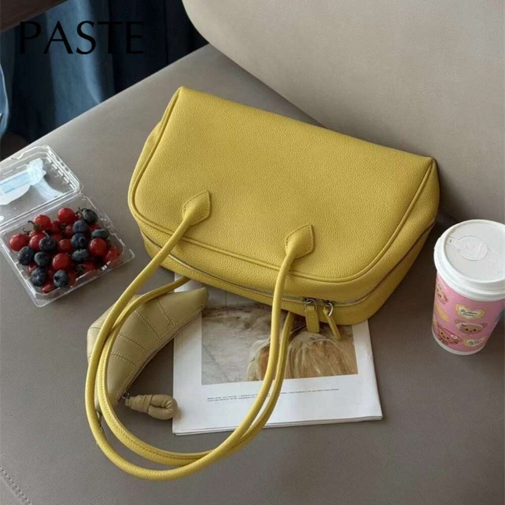 Designer Bag 2025 Hot Sale Yellow Blue Color Long-Handle Bowling Tote Designer High Quality Cow Leather Women Handbag Underarm Shoulder Bag Luxury Bag