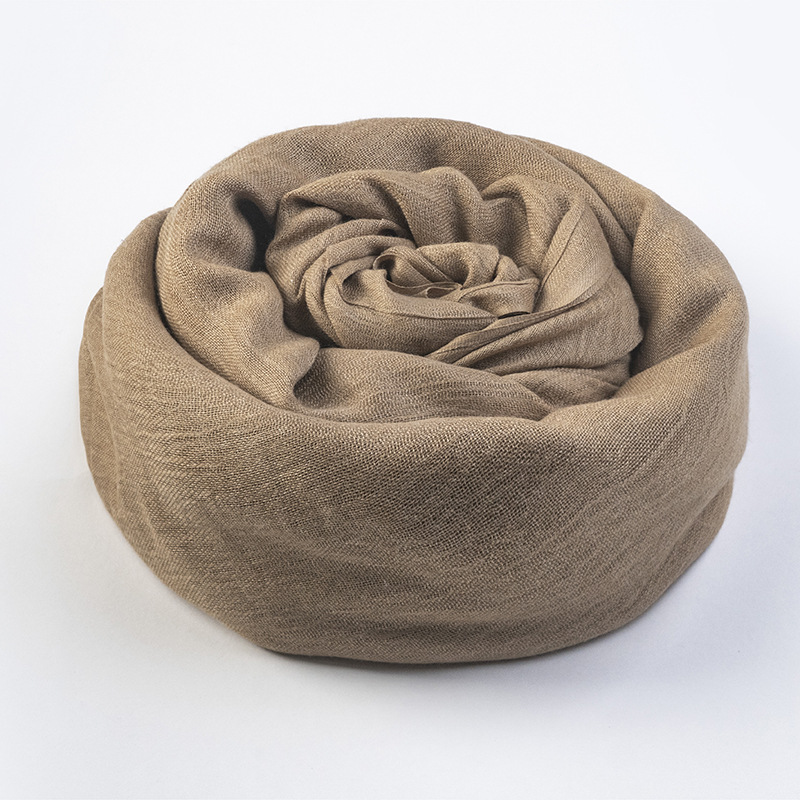 K491 Cotton and linen solid color scarf women's summer sun protection medium long gauze scarf Japanese and Korean literary beach long scarf trave