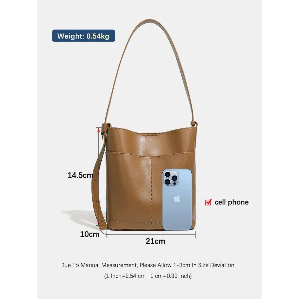 Zency Trendy Solid Color Medium Tote Women Split Leather Shoulder Handbag Shopping Bag For Commuters Bag