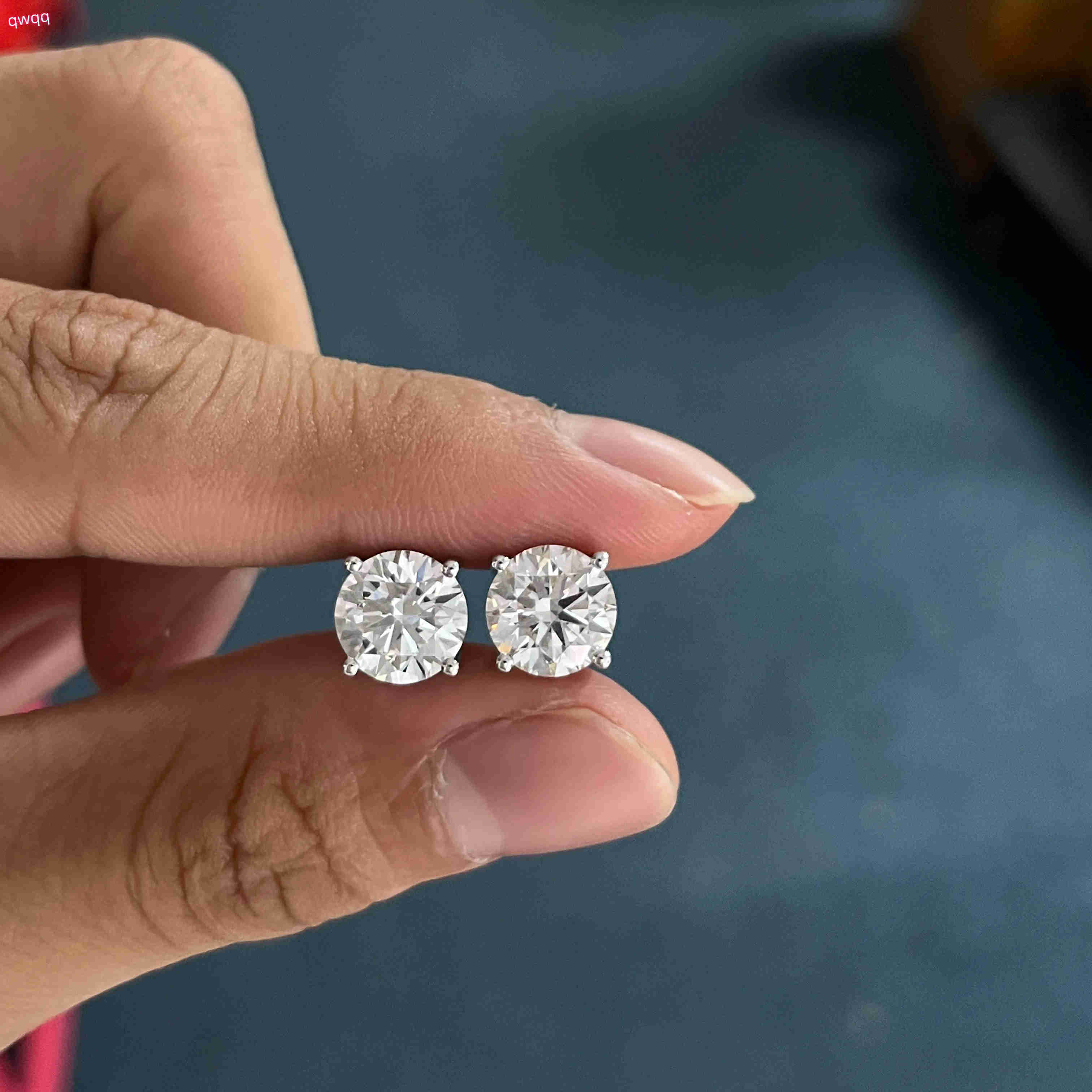 Fine Jewelry Earrings Drop Ship14k Gold Lab Grown Diamonds 6ct Per Pair CVD Diamond Earring Woman Luxury Lab Grown Diamond Earin
