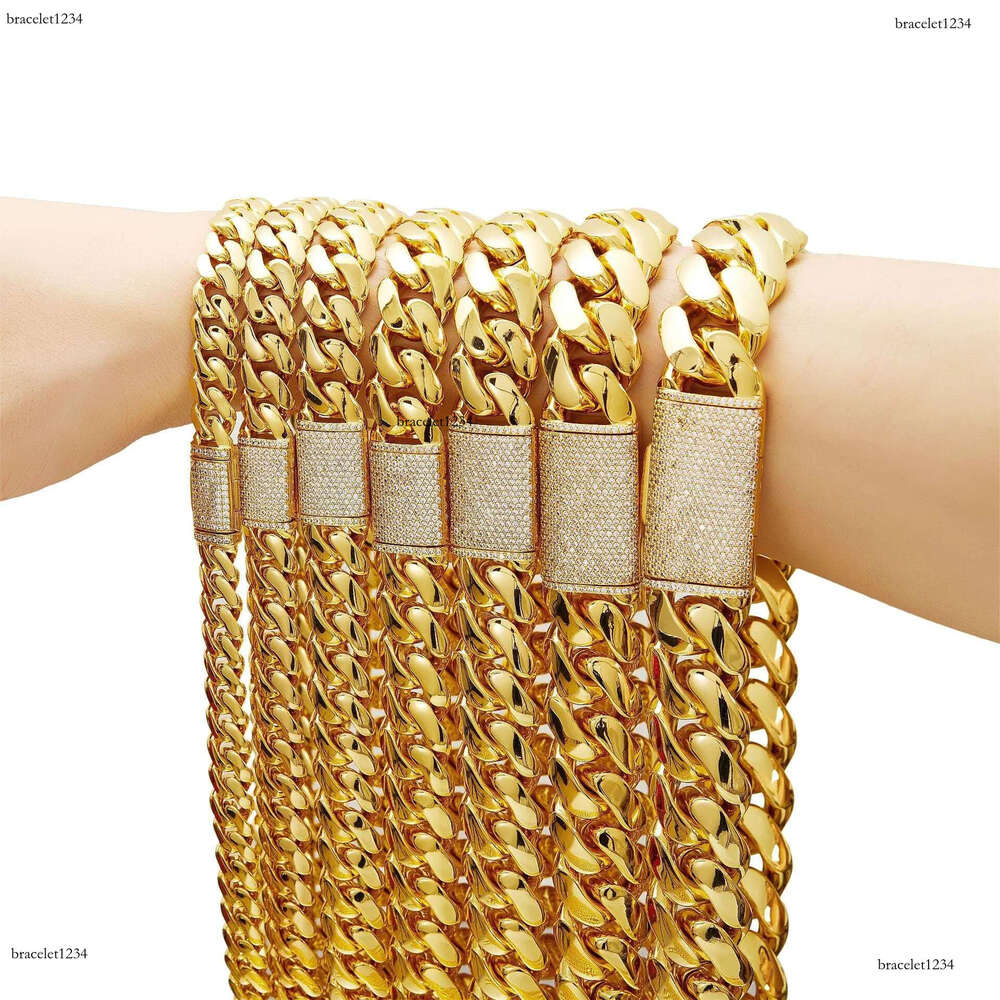 Cuban Chain Necklace for Men Gold Plated Hip Hop Jewelry Multiple Sizes Free Shipping