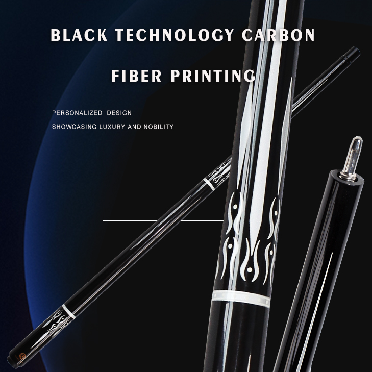 OKHEALING 12.9mm Break Cue Tip Black Technology Carbon Fiber Shaft Butt 147cm 19~20oz Radial Pin Billiard Cue Pool Game Cues