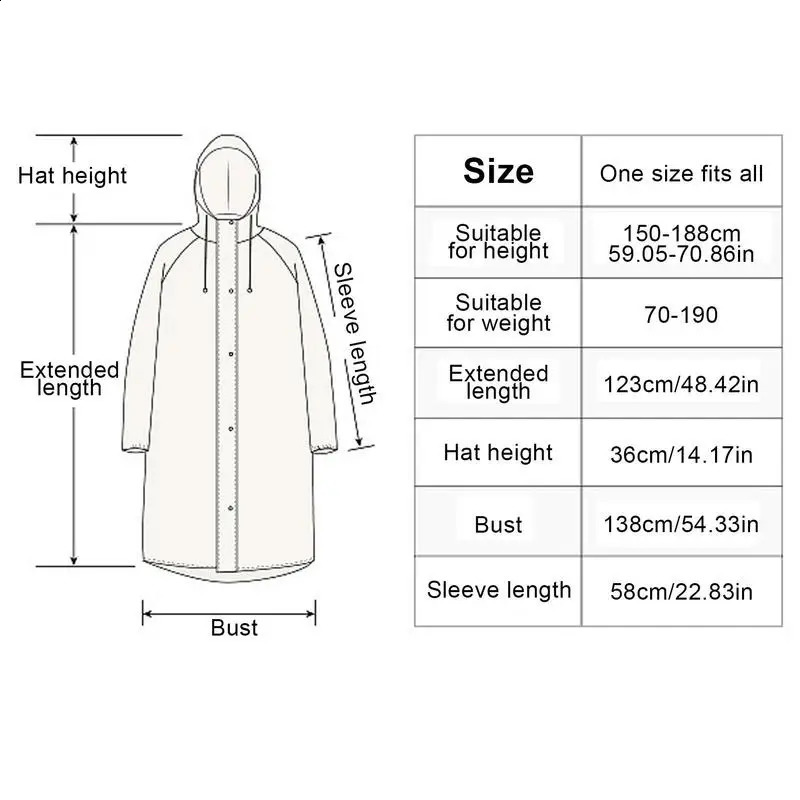 Hooded Rain Coat Women Men Impermeable Thickened Waterproof Raincoat Tourism Outdoor Hiking Raincoat For Height 150-188cm 250421