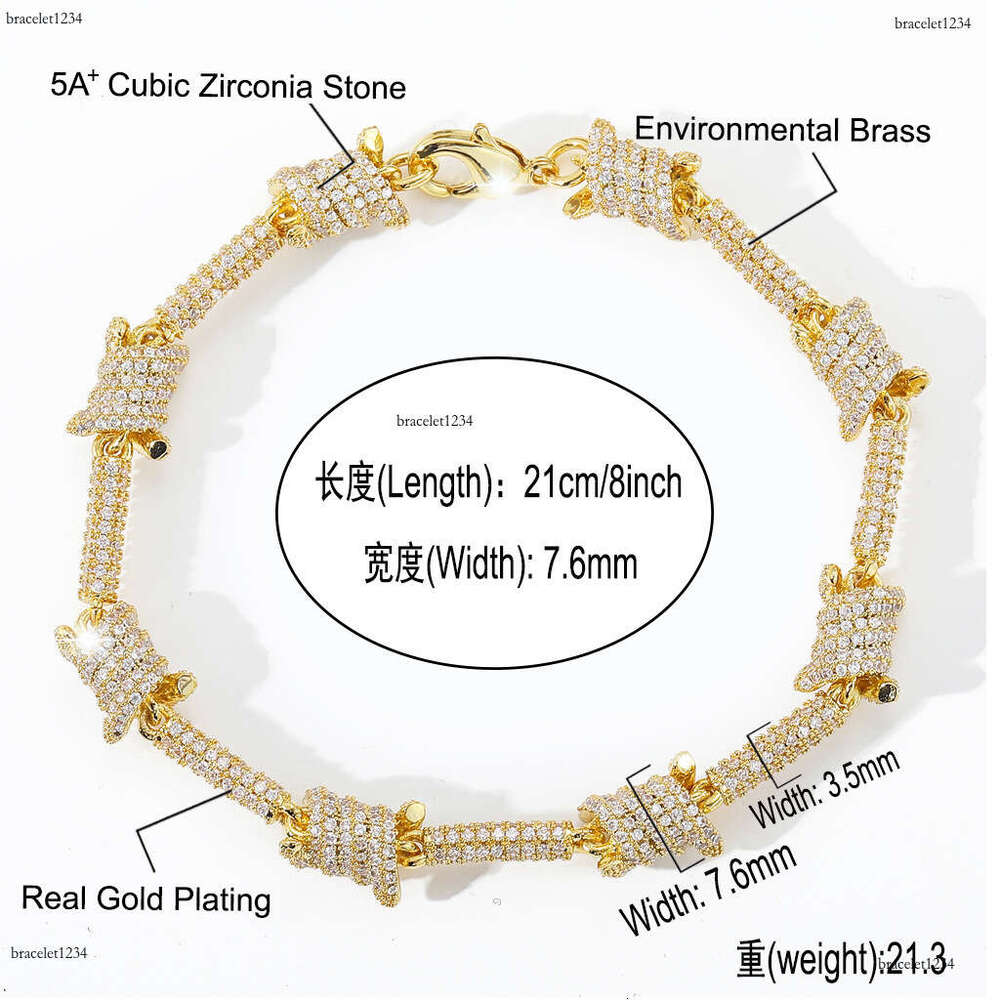 Luxury hip hop Cuban chain front, back filled with ice out VVS Moissanite bracelets for men and women Free delivery