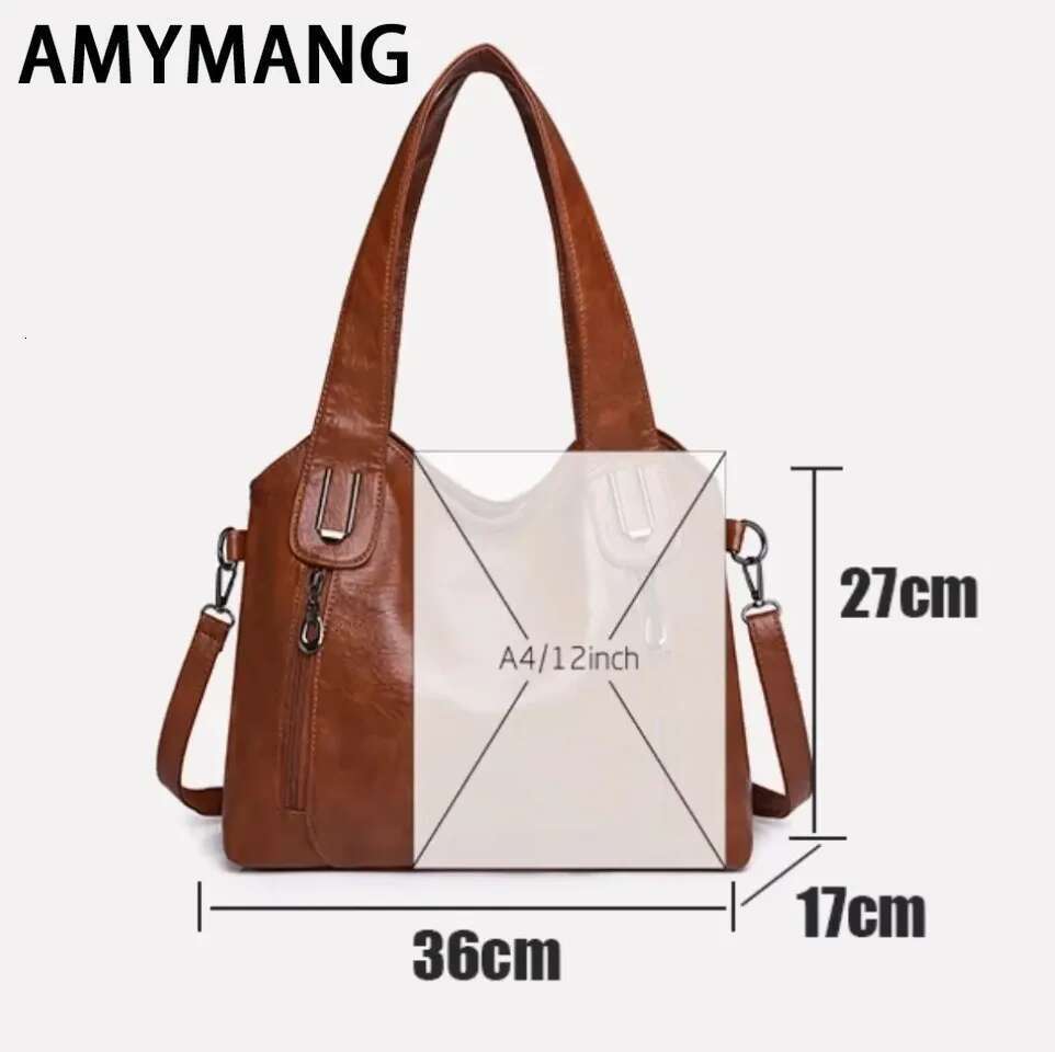 Solid Color Fashion Handbags Soft Leather Tote Bag Casual Big Crossbody For Women New Shoulder Messenger Bags Bag