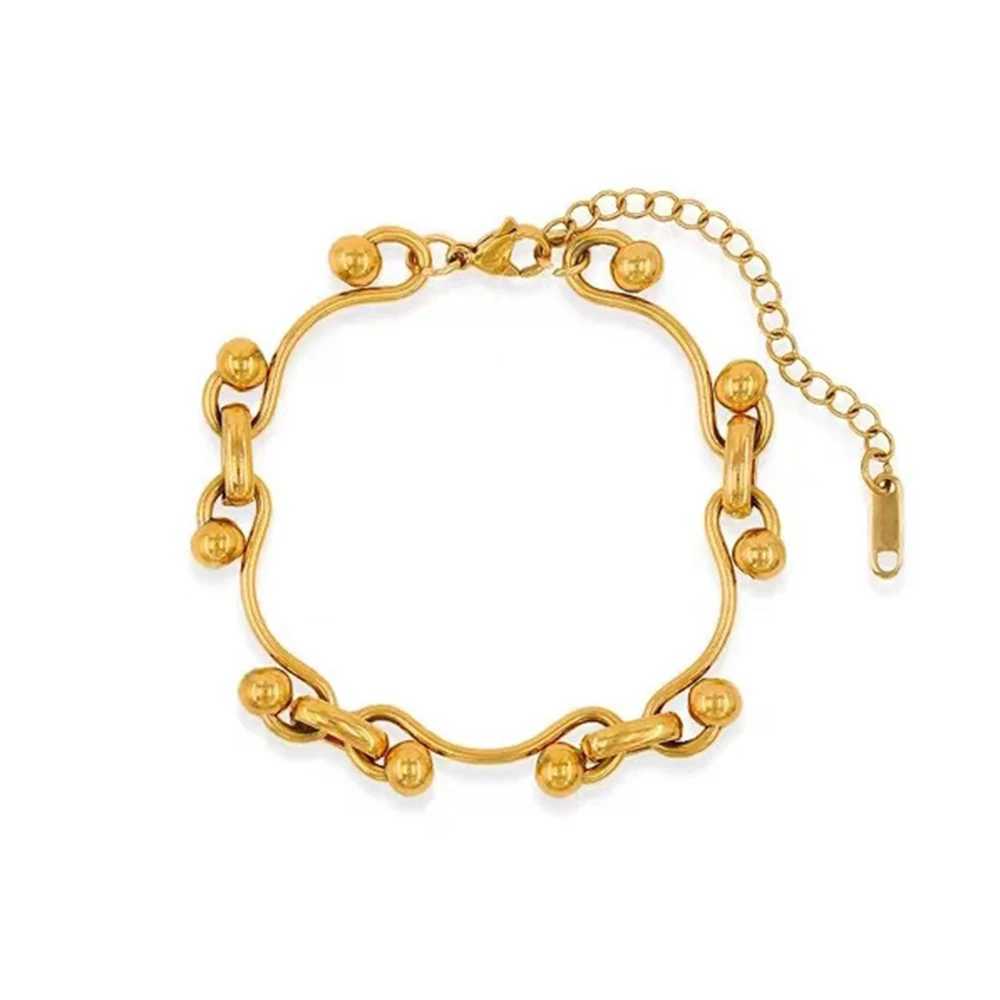 Y2K Stainless Steel Wave Ball Chain Necklace for Men Punk Glenger Fashion Handmade JewelryXJ250422
