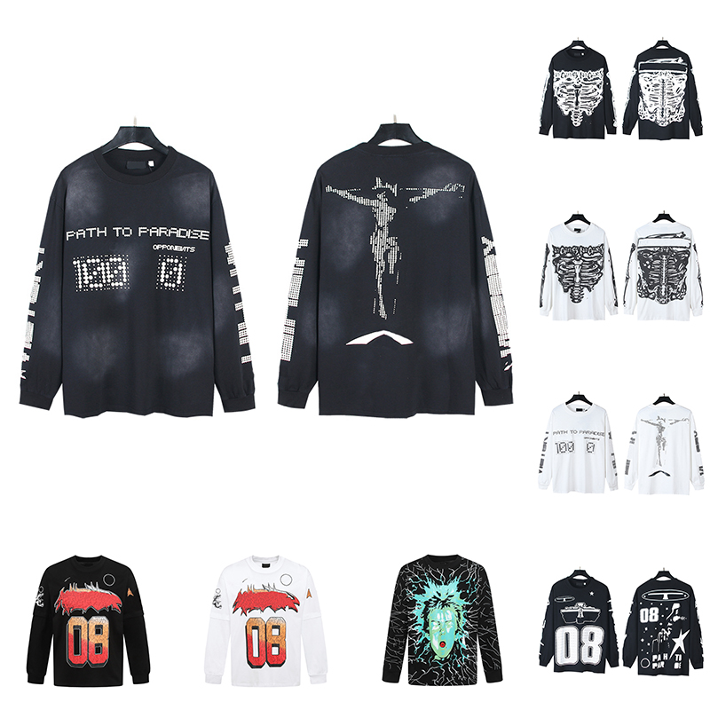2025 long t shirt designer shirts trend graphic tee tshirt mens clothes oversized crew neck loose hip hop rock womens long sleeve streetwear shirt