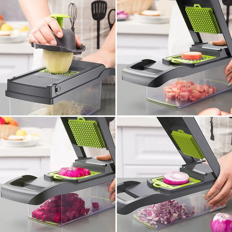 16 in 1 Multifunctional Vegetable Chopper Onion Chopper Handle Food Grate Food Chopper Kitchen tools Vegetable Slicer Dicer Cut 250422