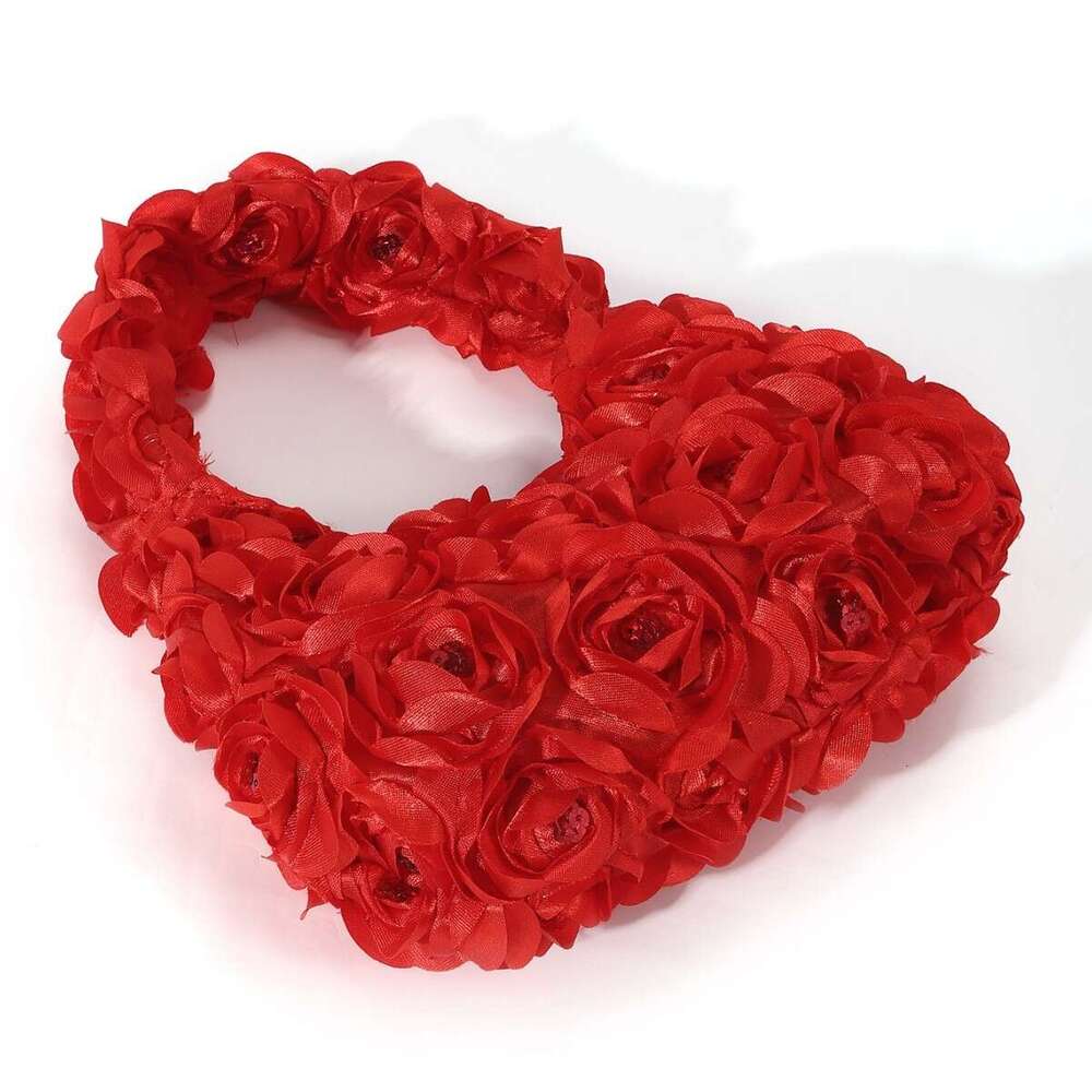 3D Rose Blossoms Sparkling Crescent Moon Package Color Ding Handheld Cheongsam Wedding Women's Banquet Bag