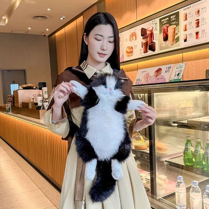 Handmade Plush Kitten Backpack Stuffed Animal Cow Cat Fashion For Women Kids Anniversary Birthday Lolita Backpacks Gift