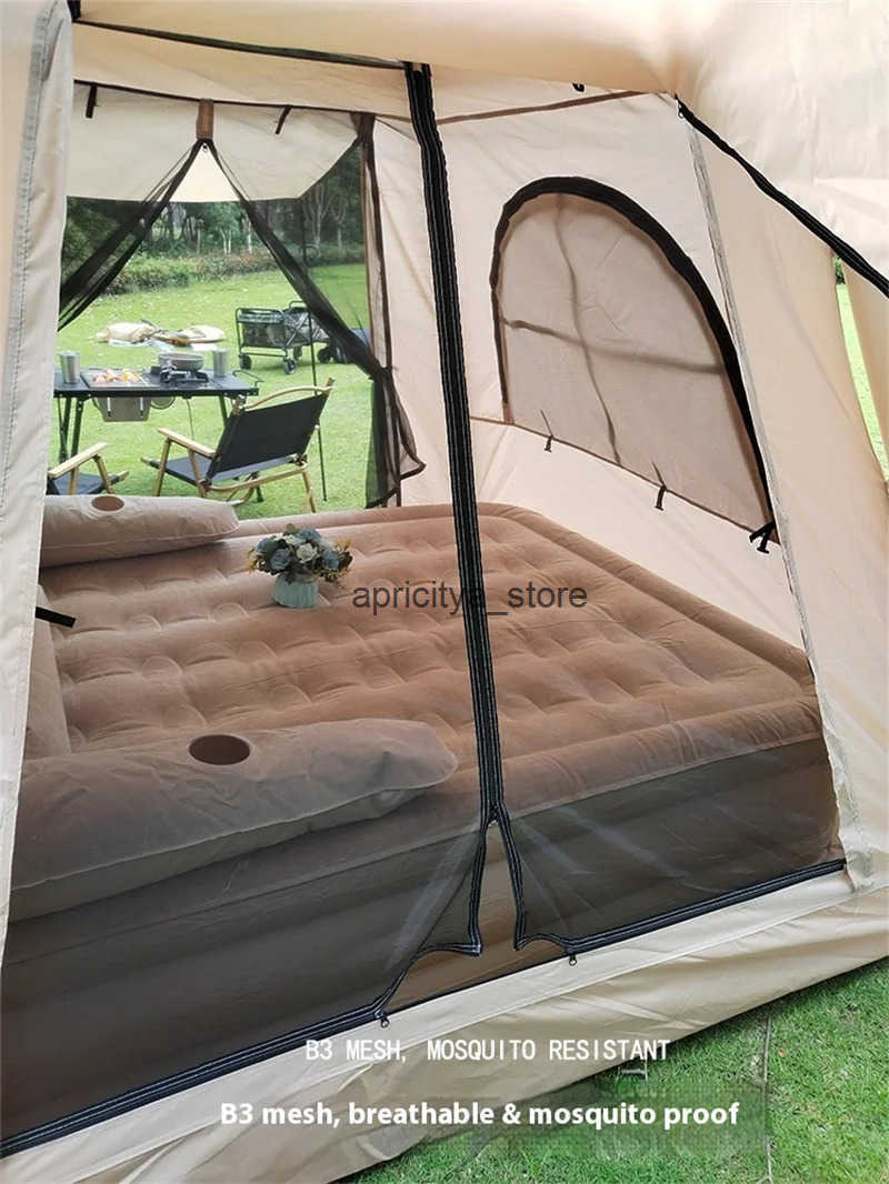 Large camping air tents that can accommodate 4-5 people dome tents family hiking tents inflatable one touch outdoor tents Q250423