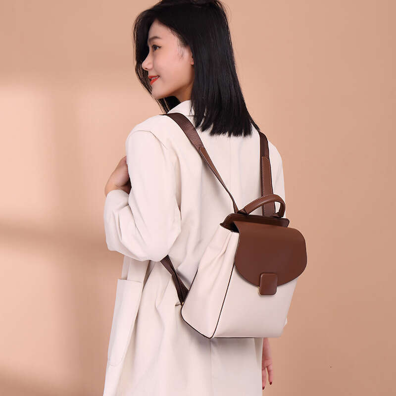 Hong Kong Contrasting Color For Women Commuting New Travel Student Backpack Light Luxury Women S Bag Autumn And Winter