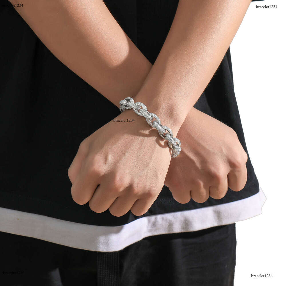 Luxury Hip Hop Chain Necklace 13mm ice out VVS Moissanite Cross Chain Necklace bracelet for men and women Free delivery