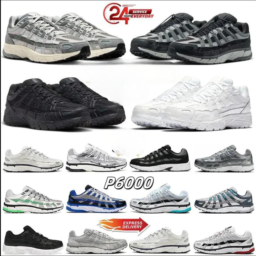 Designer Shoes P6000 Men Women Sneakers Triple Black White Khaki Wolf Grey Metallic Blue Outdoor Sports P-6000s Mens Trainers Jogging Walking Casual Shoes