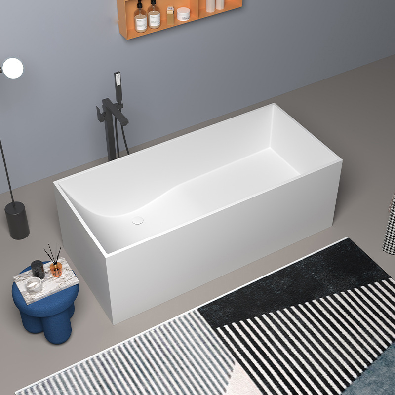 1700x720x540mm Solid Surface Stone Bathtub Rectangular Freestanding Corian Seamless Pure Acrylic Tub RS6514