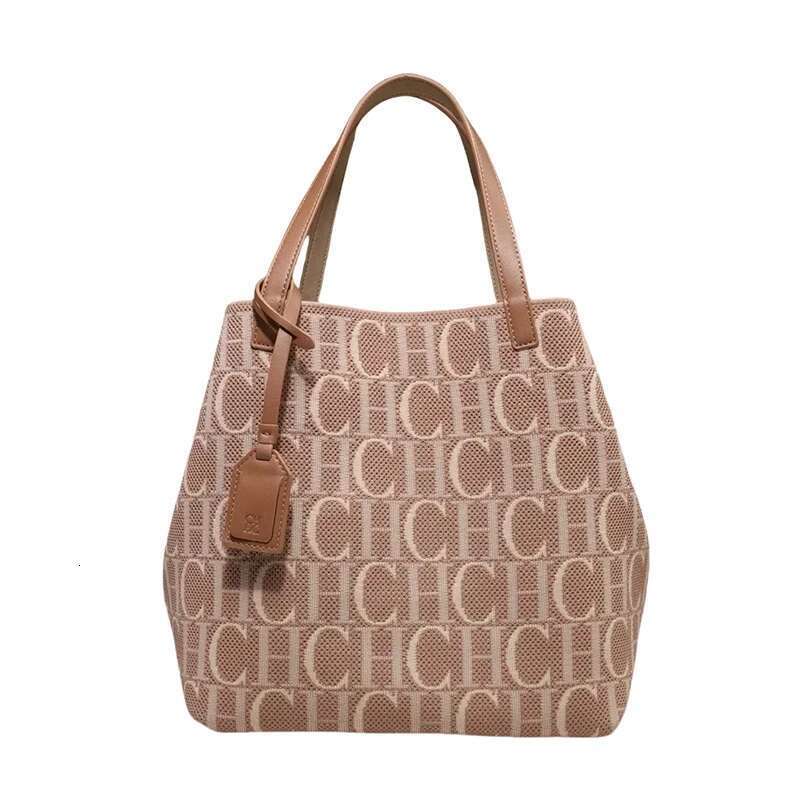 CH Daily Commuter Versatile Tote Superior Fashion Shoulder Pure Colour Letter Printing Design Ladies Bucket Bag