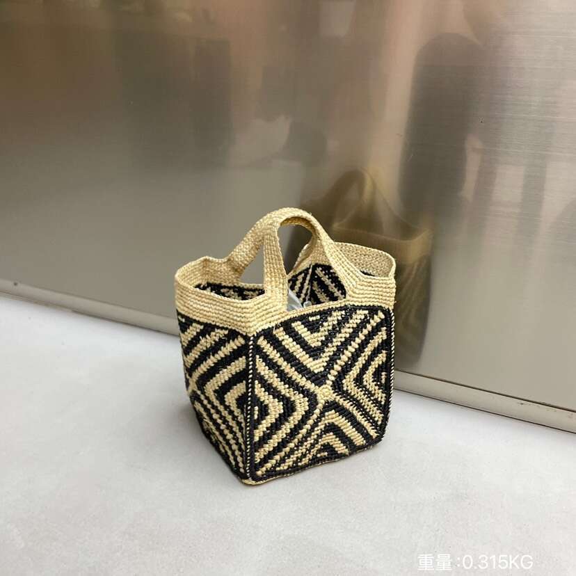 Ins Style Resort Beach Bag New Handheld Lafite Grass Hand Woven Casual Handbag Internet Celebrity Vacation Beach Bag Trend KQ