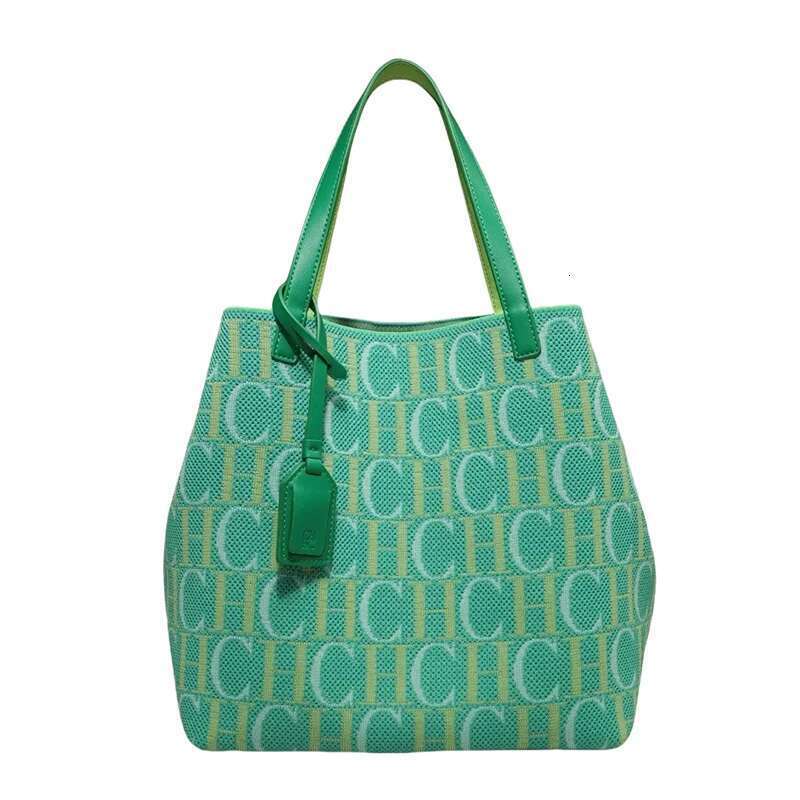 CH Daily Commuter Versatile Tote Superior Fashion Shoulder Pure Colour Letter Printing Design Ladies Bucket Bag