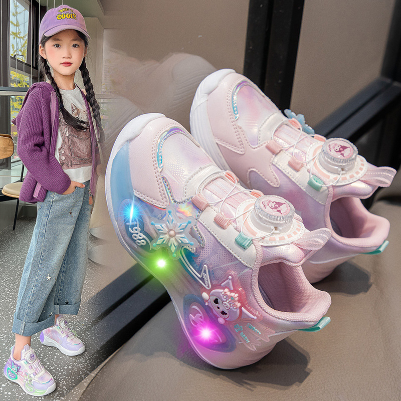 Winter luminous shoes, children's shoes, leather shoes with lights, fashionable and trendy shoes, soft soled non slip shoes, casual children'