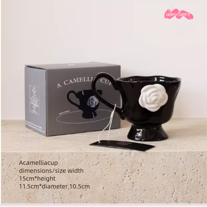 Camellia Cup ml Ceramic Mug with Lid Luxury Floral Design Coffee Tea for Home Office or Gift H11.21 ddmysept