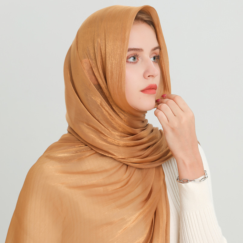 K489 2025 cross-border spring and summer thin scarf solid color headscarf simple sun protection warm shawl silk scarf female scarf
