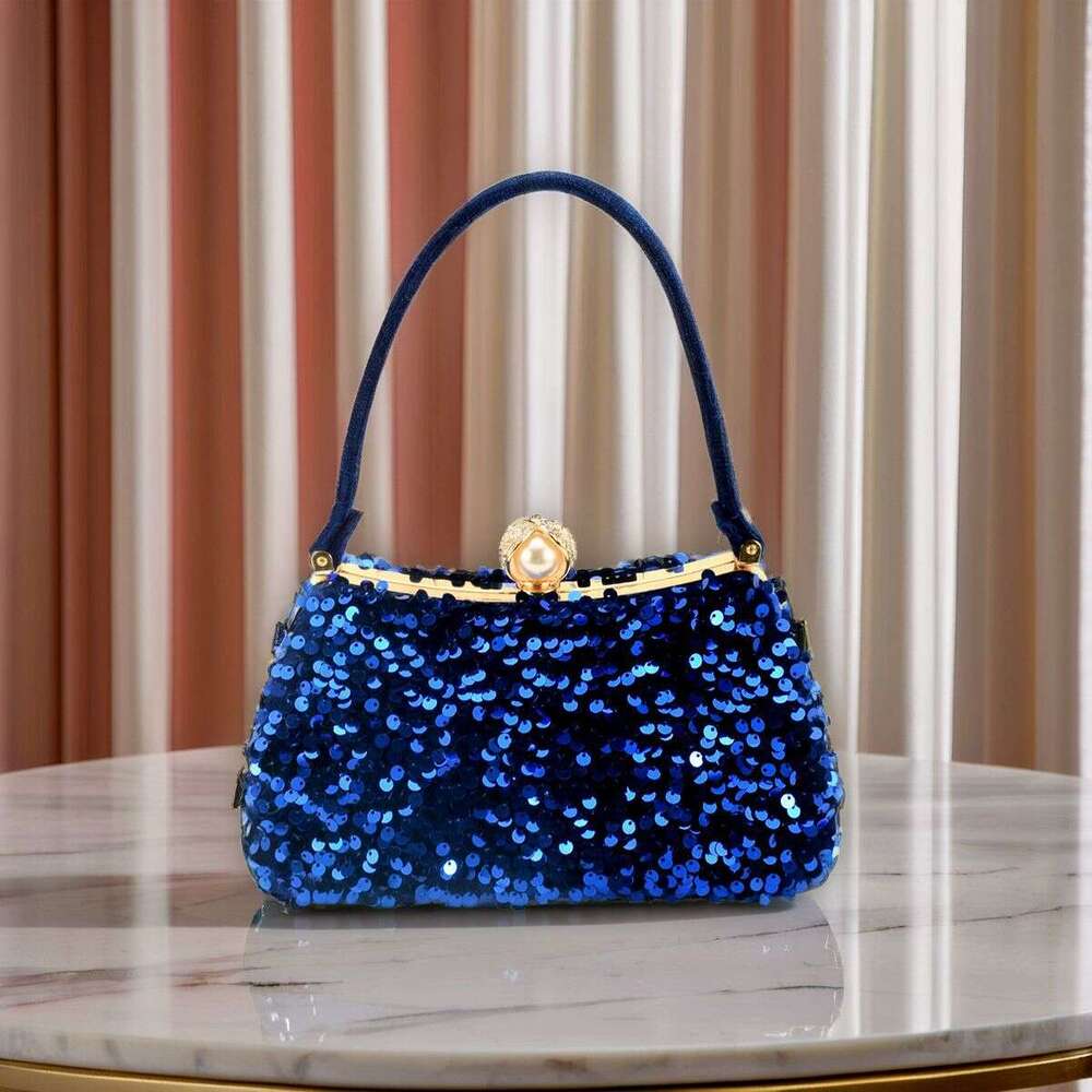 New Sequin Dinner Women's Handheld Diamond Set Dress Solid Color Shoulder Bag